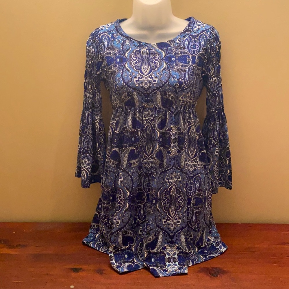 Blue Paisley Dress